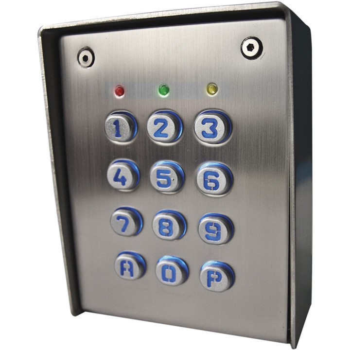 Clavier 2 relais,60 codes,touches métalliques, boitier sailli in