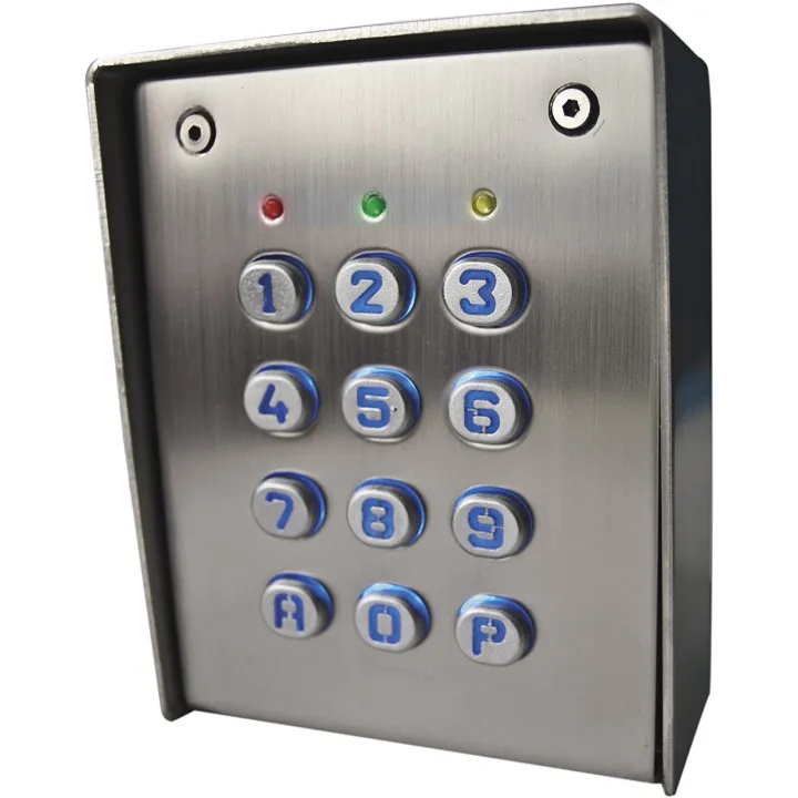 Clavier 2 Relais 60 Codes, Touches Plastiques, Boîtier Inox
