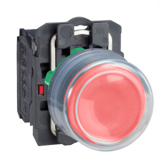 Harmony XB5 - bouton poussoir à impulsion - Ø22 - capuchonné - rouge - 1O - vis