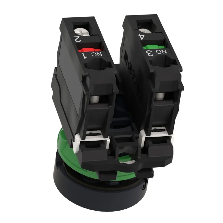 Harmony XB5 - bouton poussoir à impulsion - Ø22 - vert - 1O+1F - vis étrier