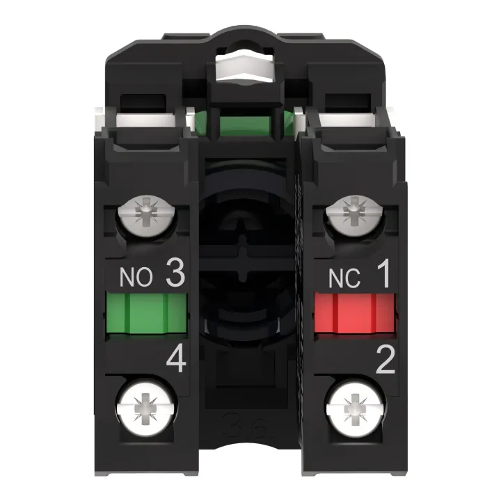 Harmony XB5 - bouton poussoir à impulsion - Ø22 - vert - 1O+1F - vis étrier