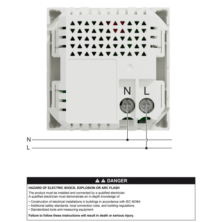 Unica - chargeur USB double - 5Vcc - 2,4A type A+C - 2 modul - blanc - méca seul