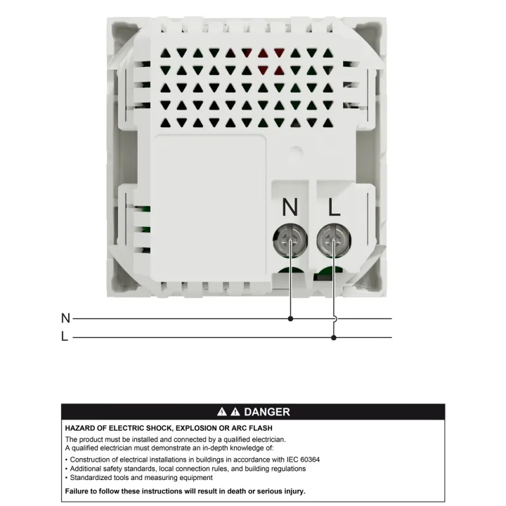 Unica - chargeur USB double - 5Vcc - 2,4A type A+C - 2 modul - blanc - méca seul