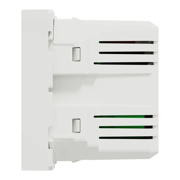 Unica - chargeur USB double - 5Vcc - 2,4A type A+C - 2 modul - blanc - méca seul