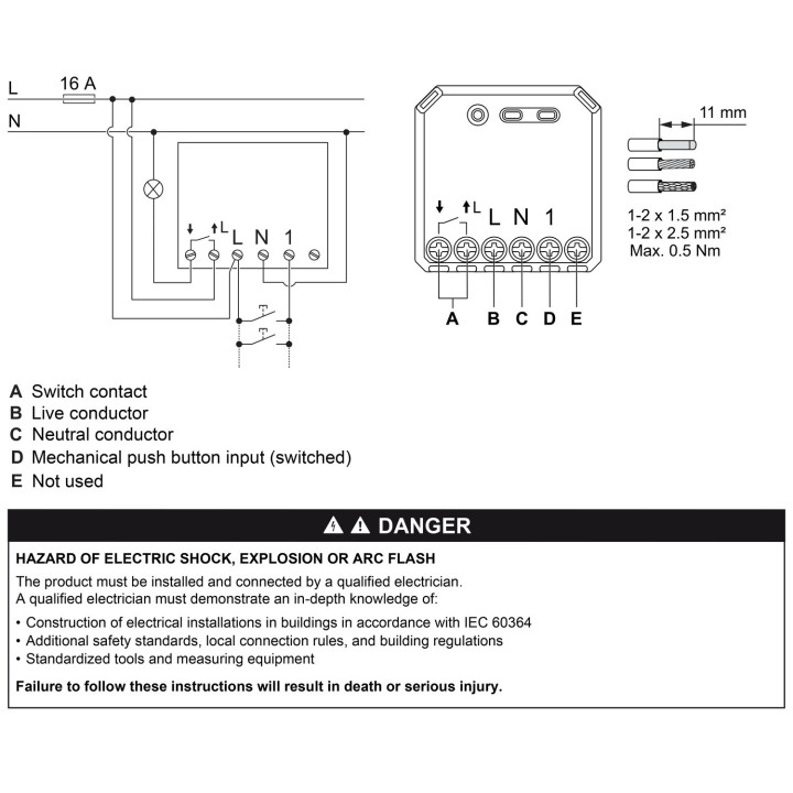 Wiser - micromodule encastré - zigbee - pour interrupteur lumineux