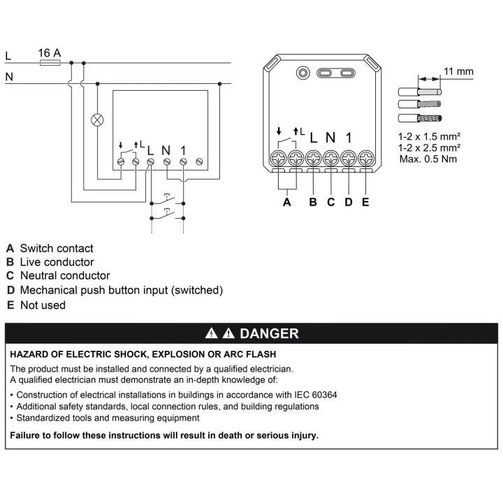 Wiser - micromodule encastré - zigbee - pour interrupteur lumineux