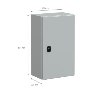 PanelSeT S3D - Enveloppe acier - H500xL300xP200 - porte pleine