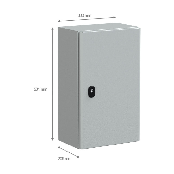 PanelSeT S3D - Enveloppe acier - H500xL300xP200 - porte pleine
