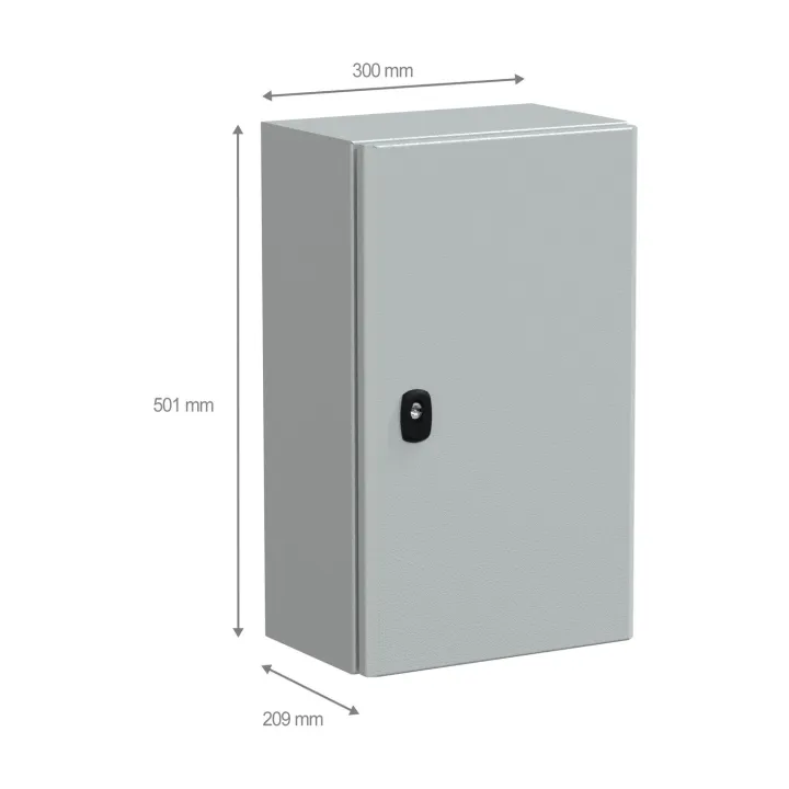 PanelSeT S3D - Enveloppe acier - H500xL300xP200 - porte pleine