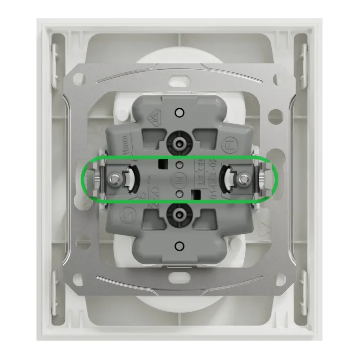 Odace - double prise de courant 2P+T avec plaque - install 1 poste - blanc craie