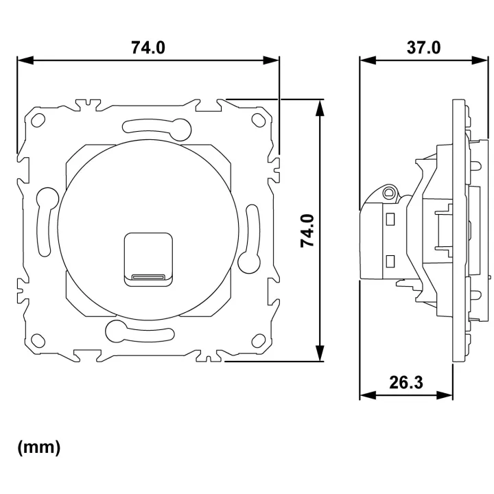 Odace - prise RJ45 - Cat6 UTP grade 1 à 2 - blanc craie