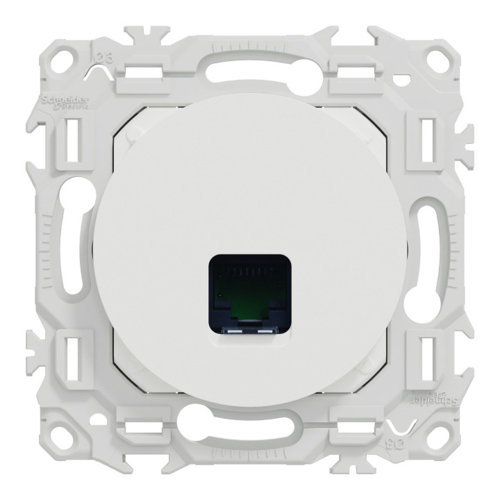 Odace - prise RJ45 - Cat6 UTP grade 1 à 2 - blanc craie