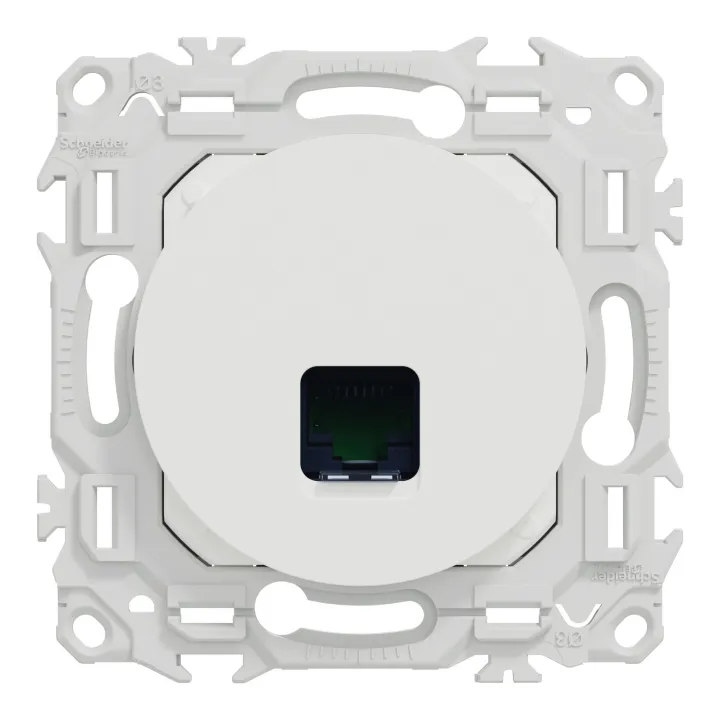 Odace - prise RJ45 - Cat6 UTP grade 1 à 2 - blanc craie