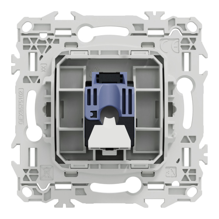Odace - prise RJ45 - Cat6 UTP grade 1 à 2 - blanc craie