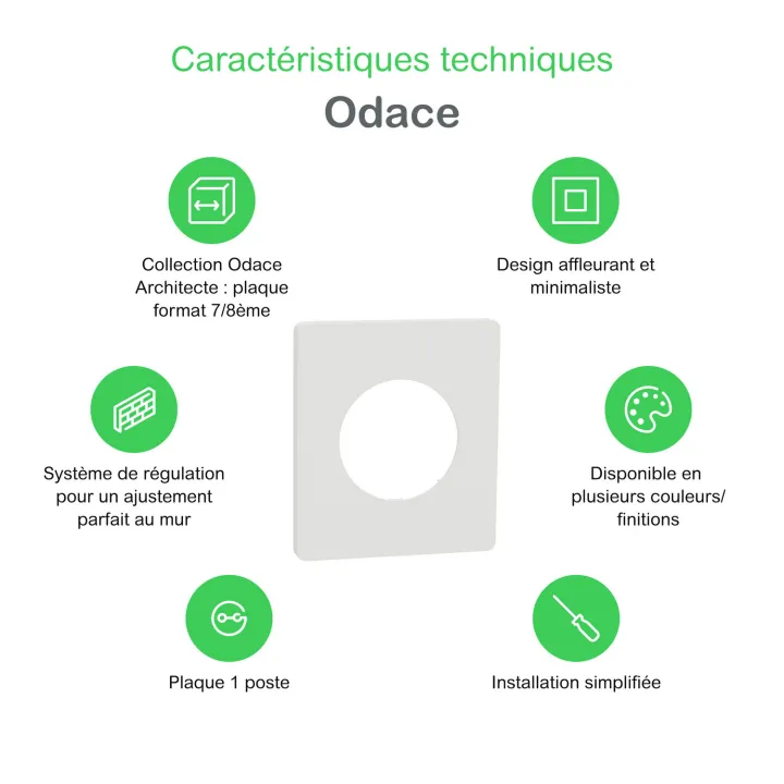 Odace Architecte - plaque de finition 1 poste - effet Cuivre