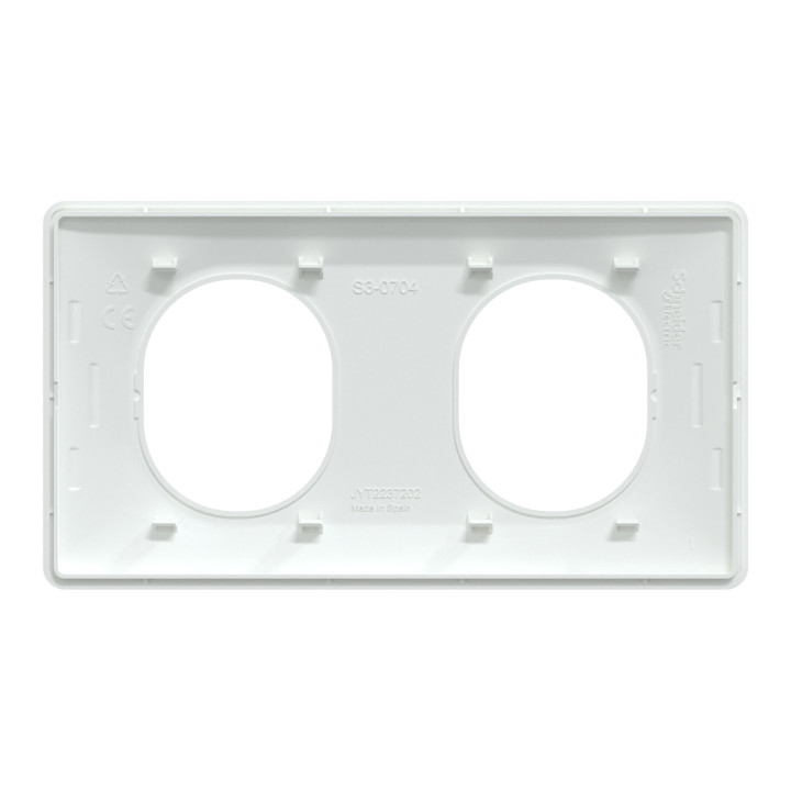 Ovalis - Plaque de finition - 2 postes Horizontal - entraxe 71 mm - Blanc
