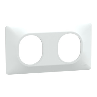 Ovalis - Plaque de finition - 2 postes Horizontal - entraxe 71 mm - Blanc
