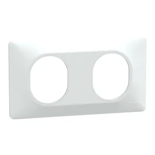 Ovalis - Plaque de finition - 2 postes Horizontal - entraxe 71 mm - Blanc