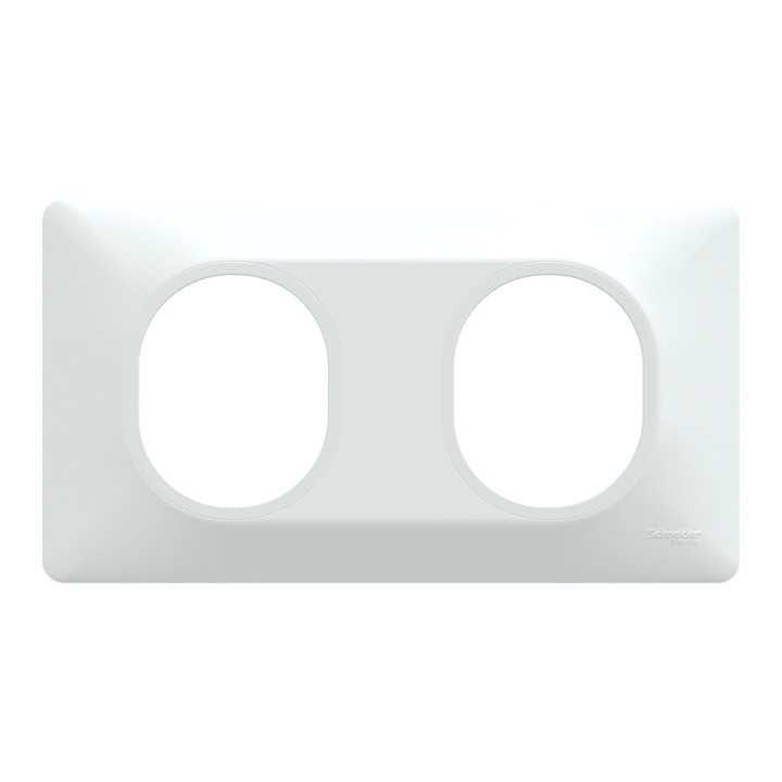 Ovalis - Plaque de finition - 2 postes Horizontal - entraxe 71 mm - Blanc