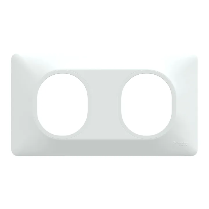 Ovalis - Plaque de finition - 2 postes Horizontal - entraxe 71 mm - Blanc