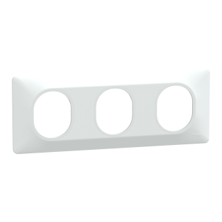 Ovalis - Plaque de finition - 3 postes Horizontal - entraxe 71 mm - Blanc