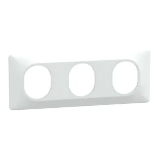 Ovalis - Plaque de finition - 3 postes Horizontal - entraxe 71 mm - Blanc