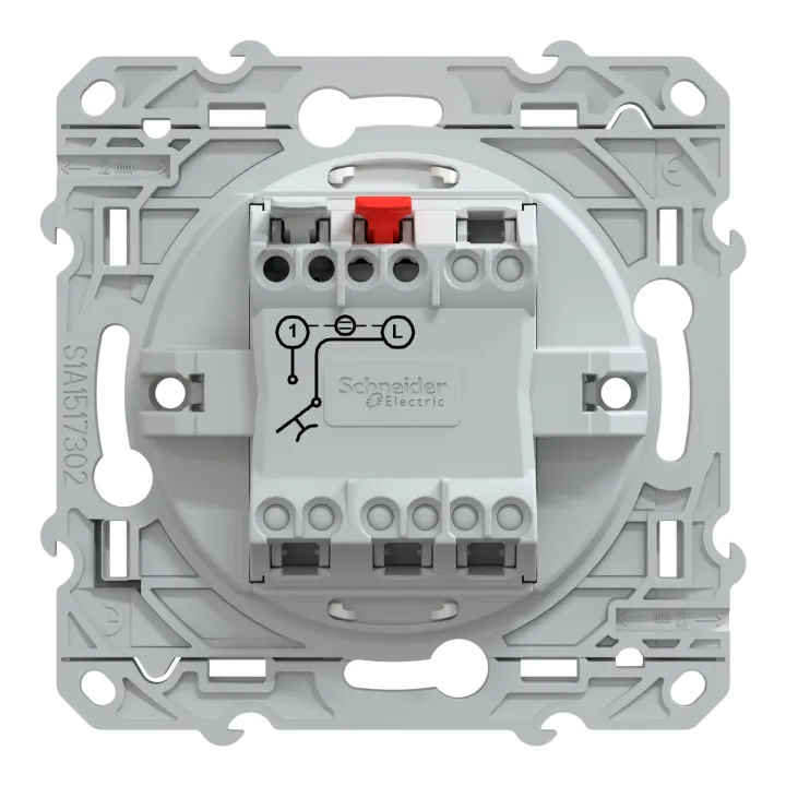 Ovalis - poussoir à fermeture lumineux - 10AX - LED bleu 250V - Blanc