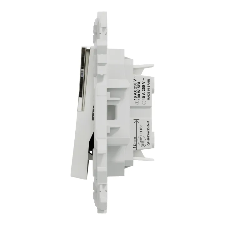 Odace - bouton-poussoir porte-étiquette - symbole carillon - blanc craie