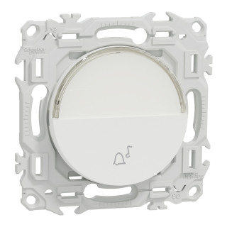 Odace - bouton-poussoir porte-étiquette - symbole carillon - blanc craie