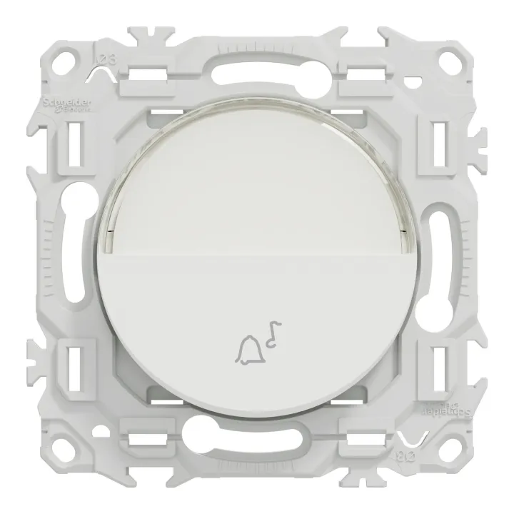 Odace - bouton-poussoir porte-étiquette - symbole carillon - blanc craie
