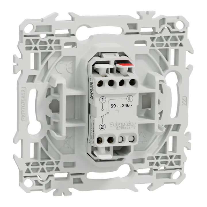 Odace - bouton-poussoir porte-étiquette - symbole carillon - blanc craie