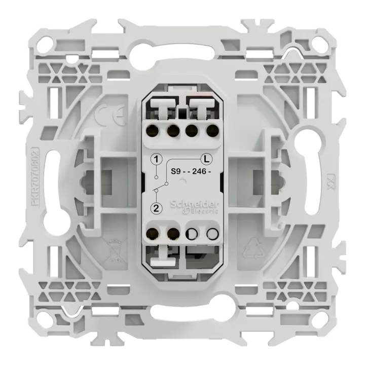 Odace - bouton-poussoir porte-étiquette - symbole carillon - blanc craie