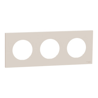 Odace - plaque de finition 3 postes - couleur Beige sable