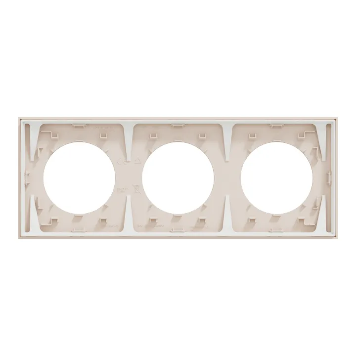 Odace - plaque de finition 3 postes - couleur Beige sable