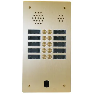 Plaque Audio Alu 2R 10Bp 2Voice Montée Champagne