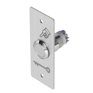 Bouton poussoir INOX bleu 19 mm NO+NC 12V DC bornier à vis