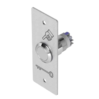 Bouton poussoir INOX bleu 19 mm NO+NC 12V DC bornier à vis