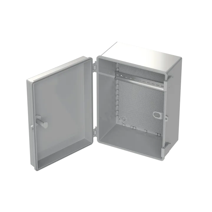 Coffret Vide Abs Ip66 Grand Modèle Avec Rail Din + Grille Perf