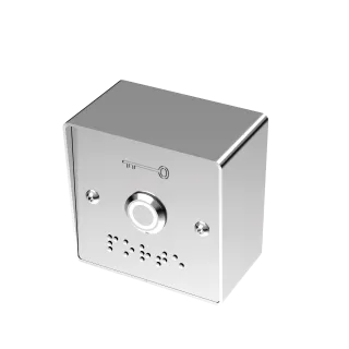 Bouton Poussoir Inox Blanc/Vert Avec Plaque Large-Braille, Buzzer, Temporisat
