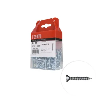 Vis Pozidriv tête fraisée 4x20mm 200 pcs