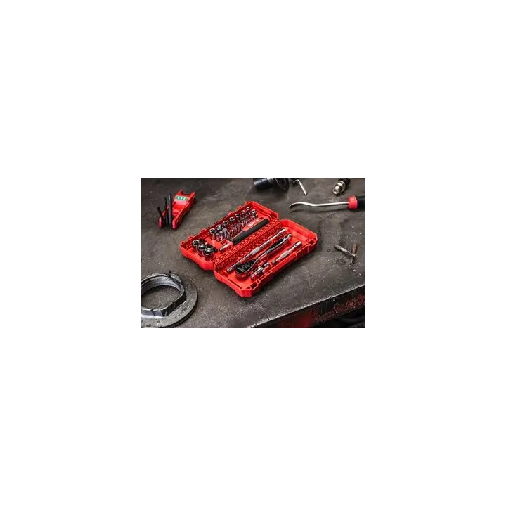Coffret 38Pc Badge Et Douille À Cliquet 1/4 Compatible Packout