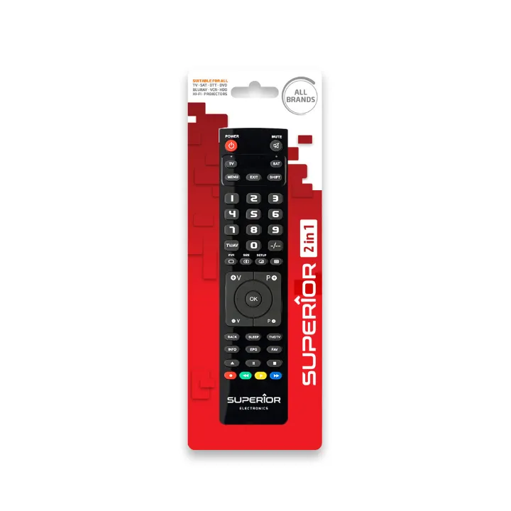 Télécommande Tv Universelle Extra Fine Contrôle Jusqu'À 2 Appareil