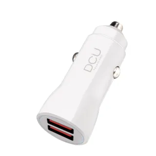 Chargeur Voiture Usb X 2 Blanc Aluminium