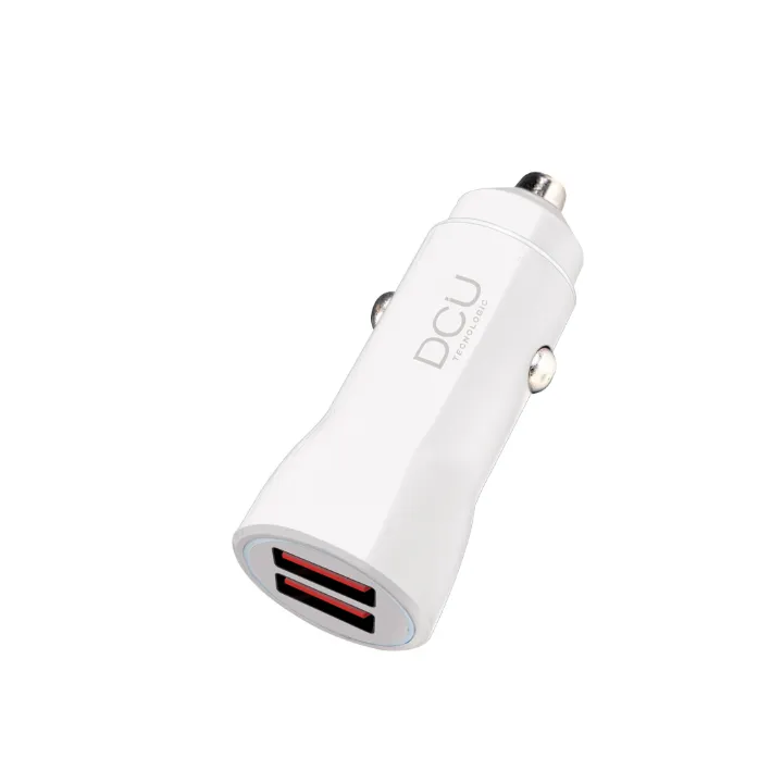 Chargeur Voiture Usb X 2 Blanc Aluminium