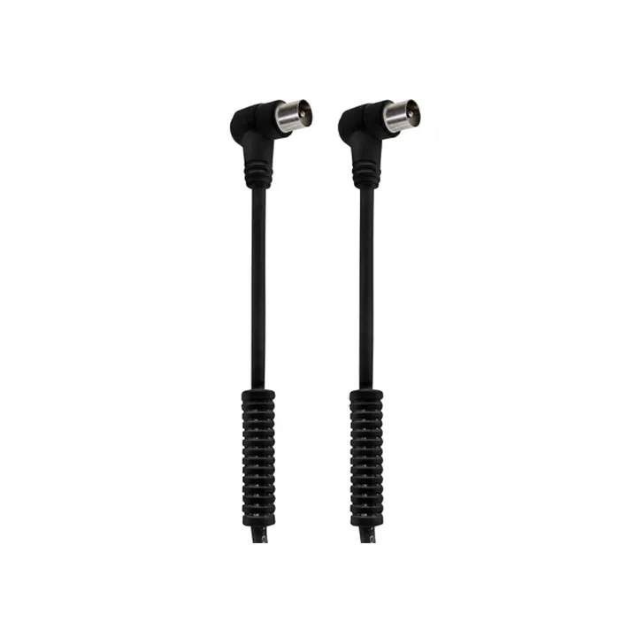 Câble ANTENNE TV M 90º – F 90º – Noir – 1.5m