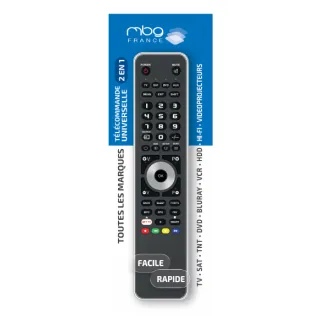 Télécommande universelle noire + câble USB noire pour 2 appareils