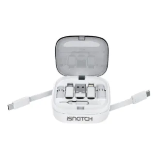 Adaptateur Usb-Usbc-Micro Usb-Mfi Lightning-Blanc + Emplacement Pour Stockage