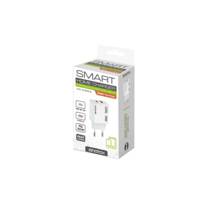 Prise secteur Blanche – Usb et UsbC – 30W
