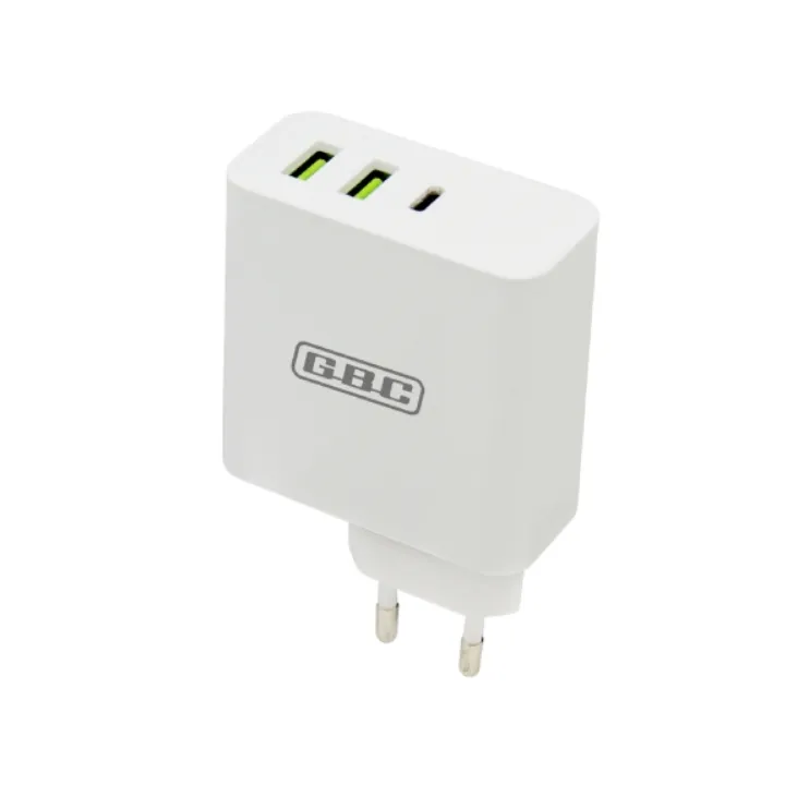 Prise secteur Blanche – 2 Usb et UsbC avec câble de 2m – 65W – Notebook