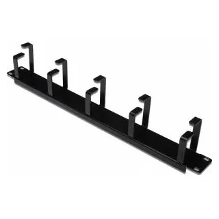 Guide Cordon 19" 1U 5 Anneau Métal Lyre Noir